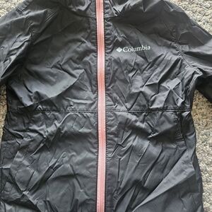 Columbia Kids Raincoat in Black with Pink Zipper